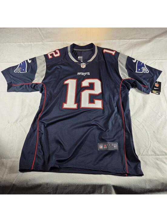 Nike Other - New England Patriots Jersey Mens 2XL Blue NFL Football Tom Brady 12 Nike